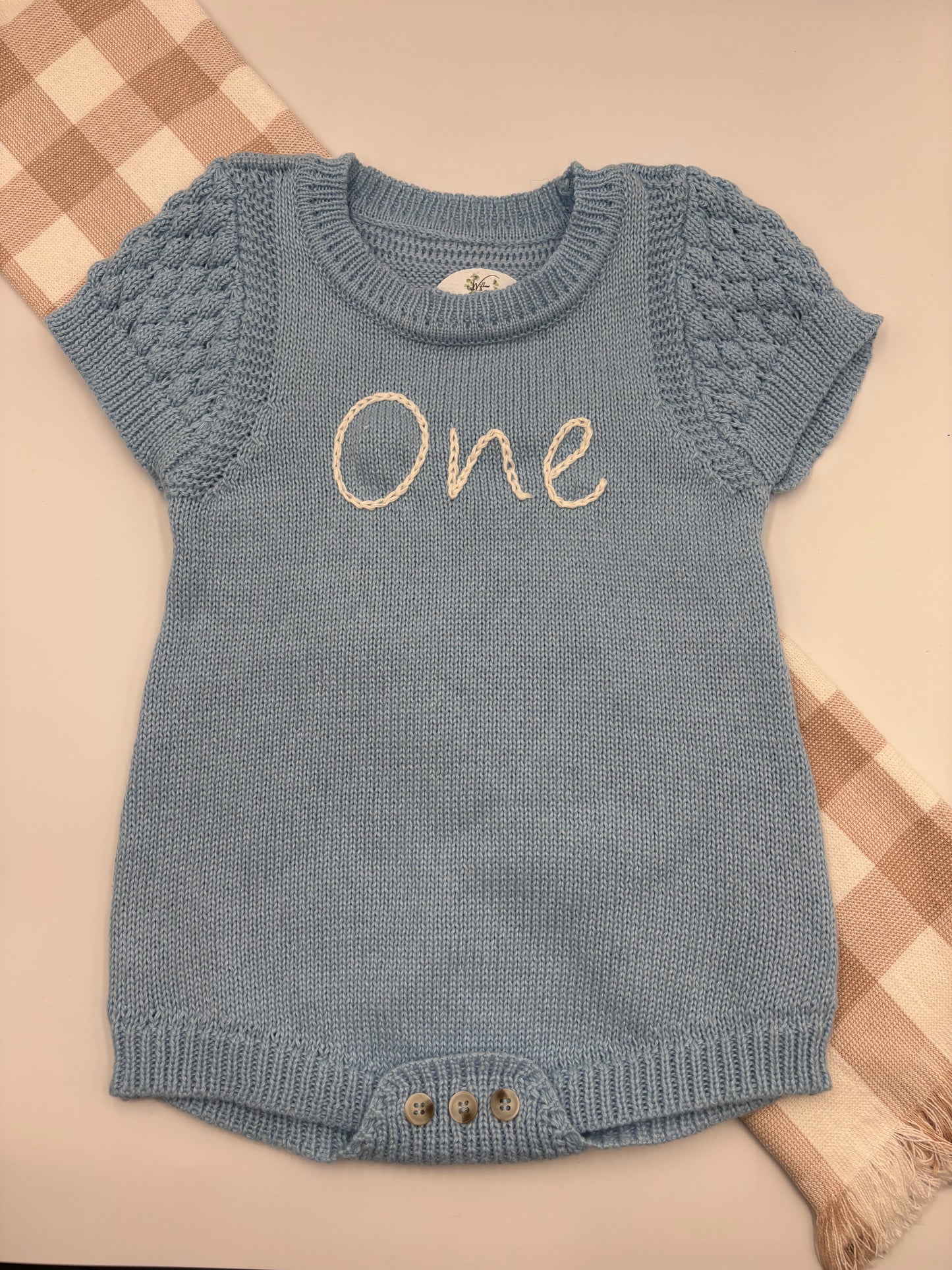 "One" Romper | Blue