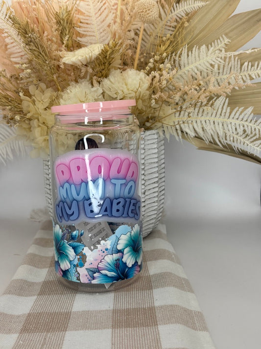 16oz Glass Tumbler | Proud mum to my babies