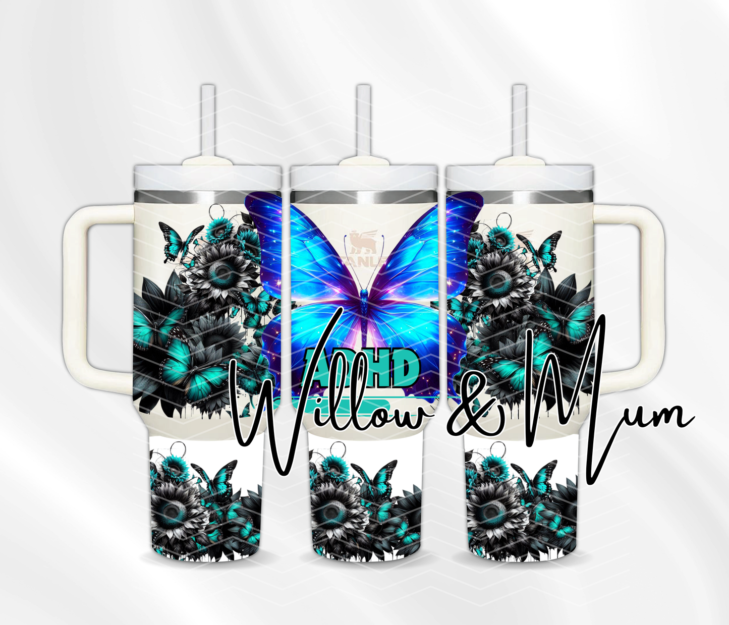 40oz Tumbler | Blue Butterfly