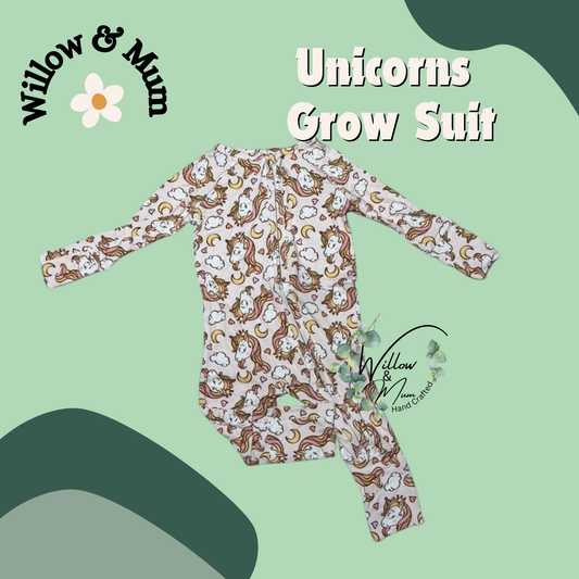 Organic Growsuit  | Baby | Unicorns
