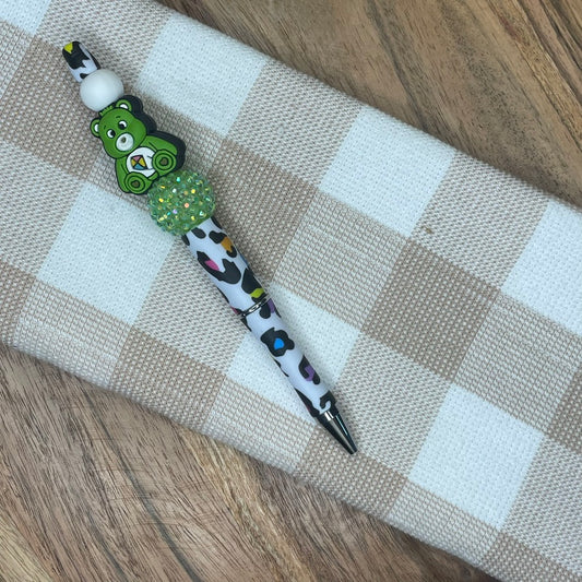 Beaded Pen | Green Bear