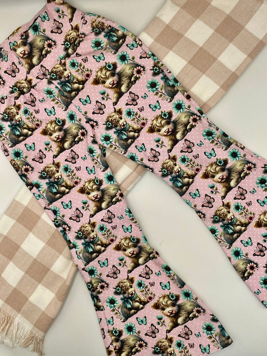 Flares | Pink Cows | SIZE 3