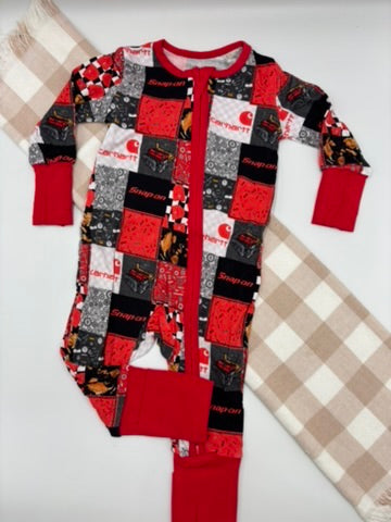 Organic Bamboo Growsuit | Snap-on Red