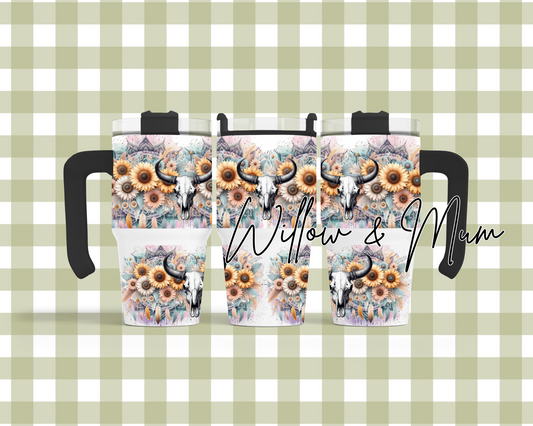 20oz Tumbler w Handle | Horns | 4