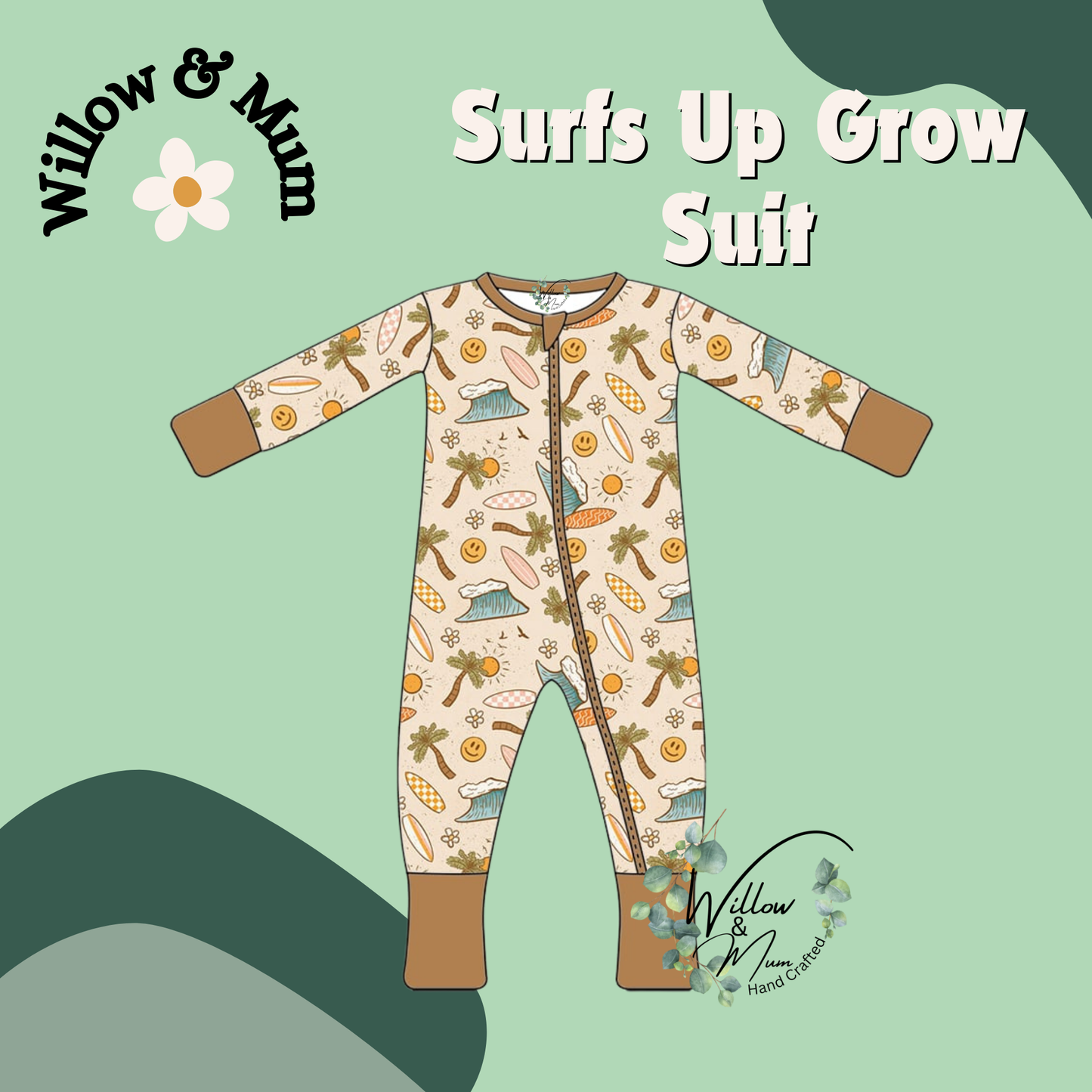 Organic Surfs Up Growsuit | Baby