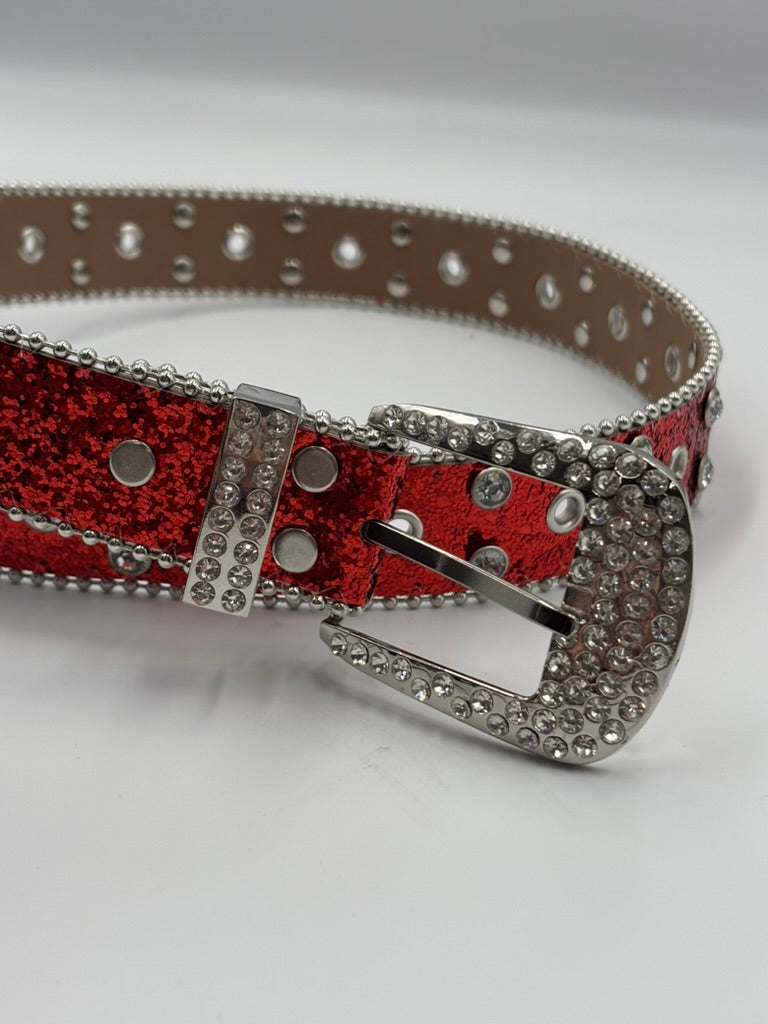 Rhinestone Belt | Red