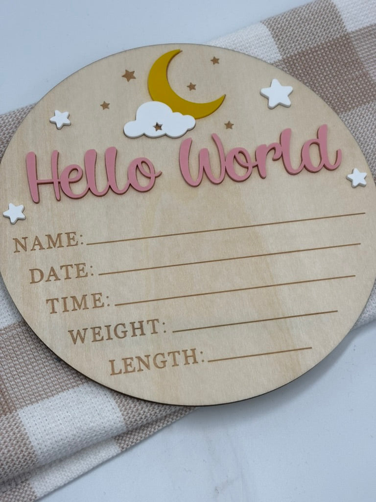 Plaque Hello World | Moon Pink