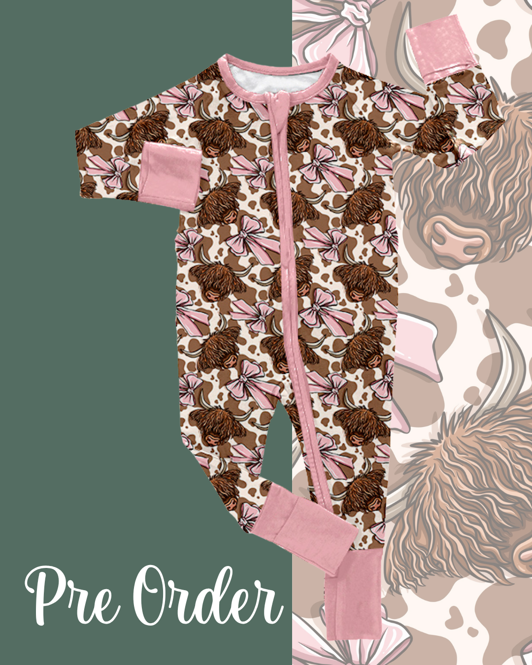 PRE ORDER Organic Growsuit | Cows & Bows