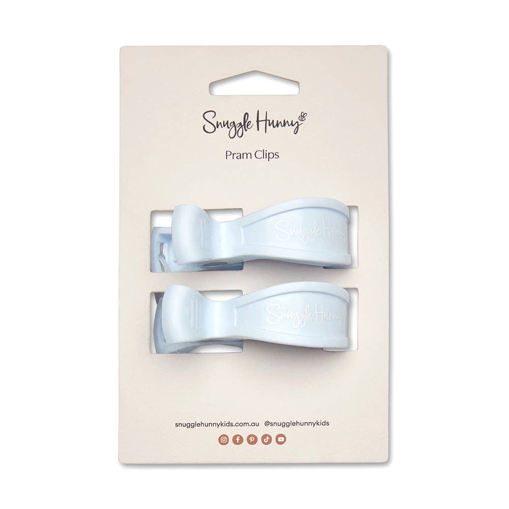Snuggle Hunny Pram Clip Pair - Baby Blue