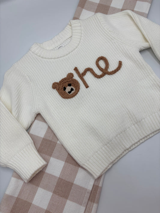 "One" Knit Jumper Bear