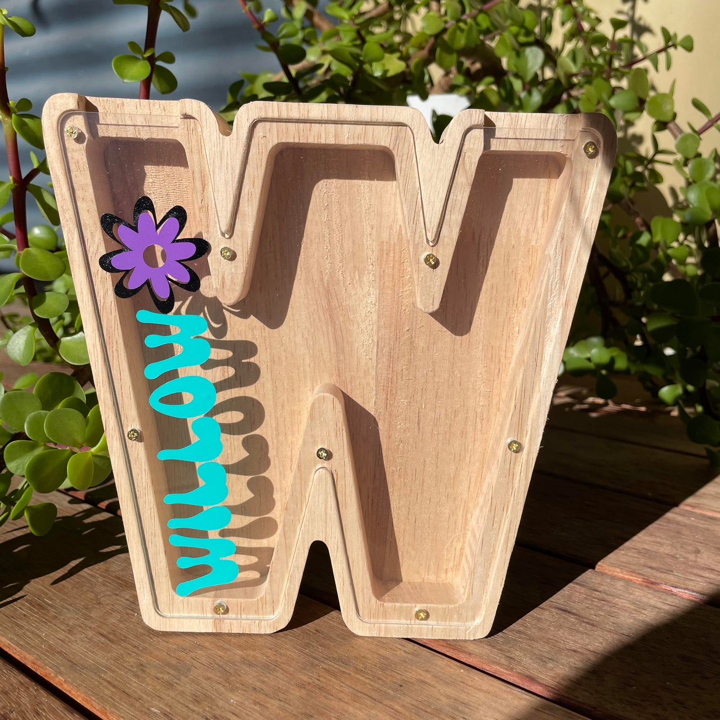 Wooden Letter Money Box