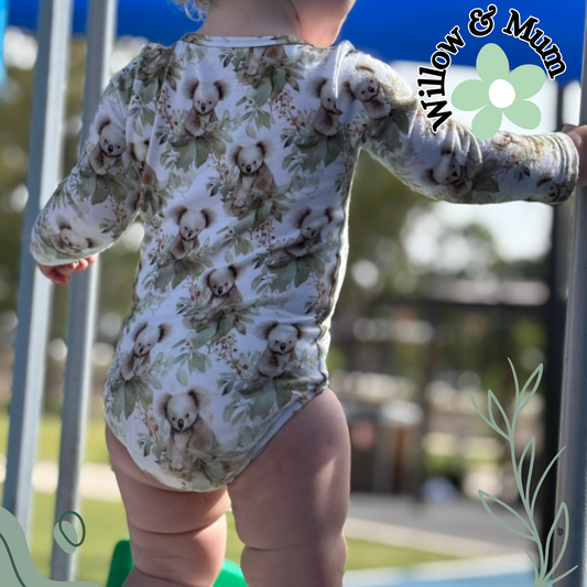 Leafy Koalas Organic Bamboo  Bodysuit