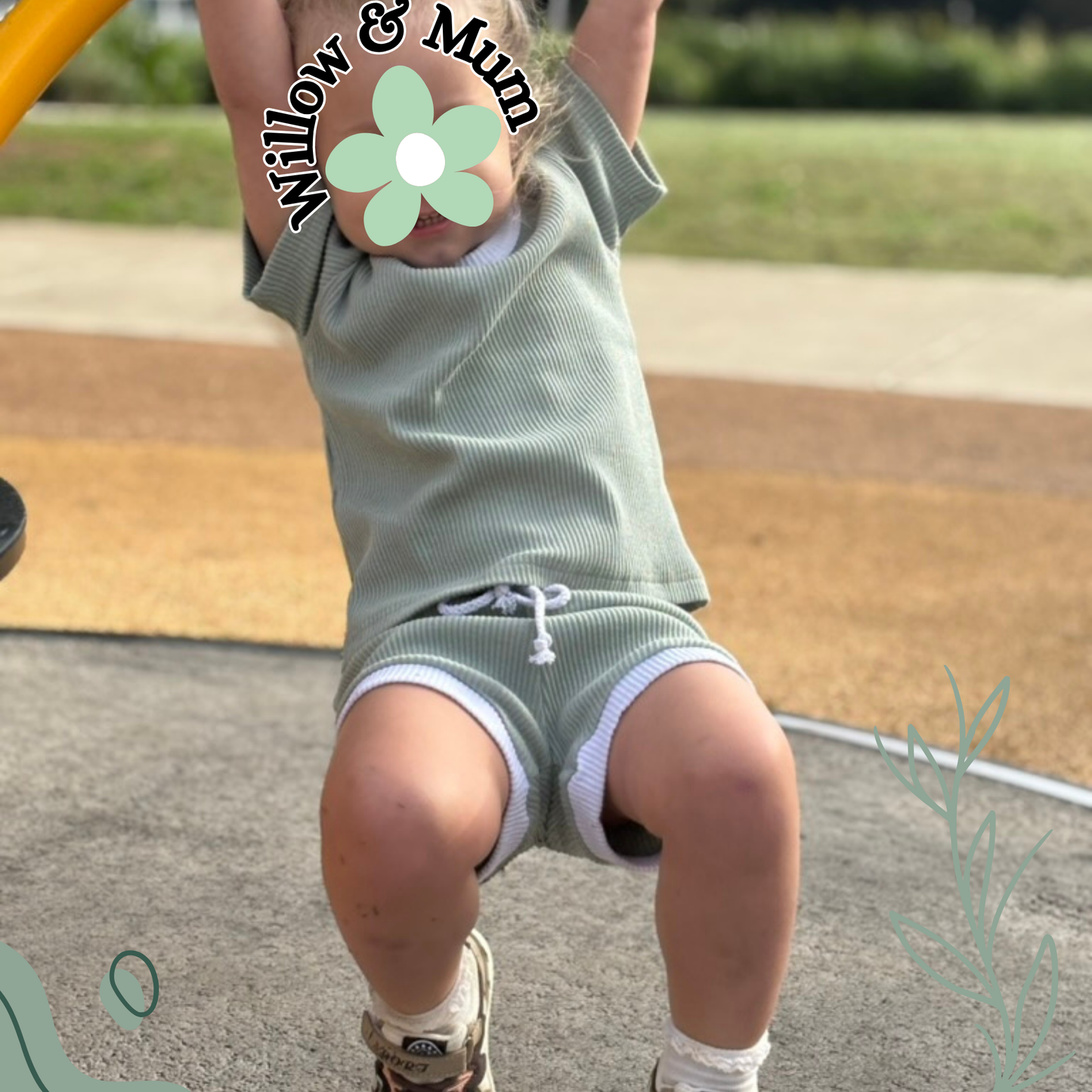 Sea Green Set | Ribbed "knit" Cotton