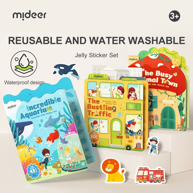 Mideer Reusable Jelly Sticker Set-The Busy Animal Town