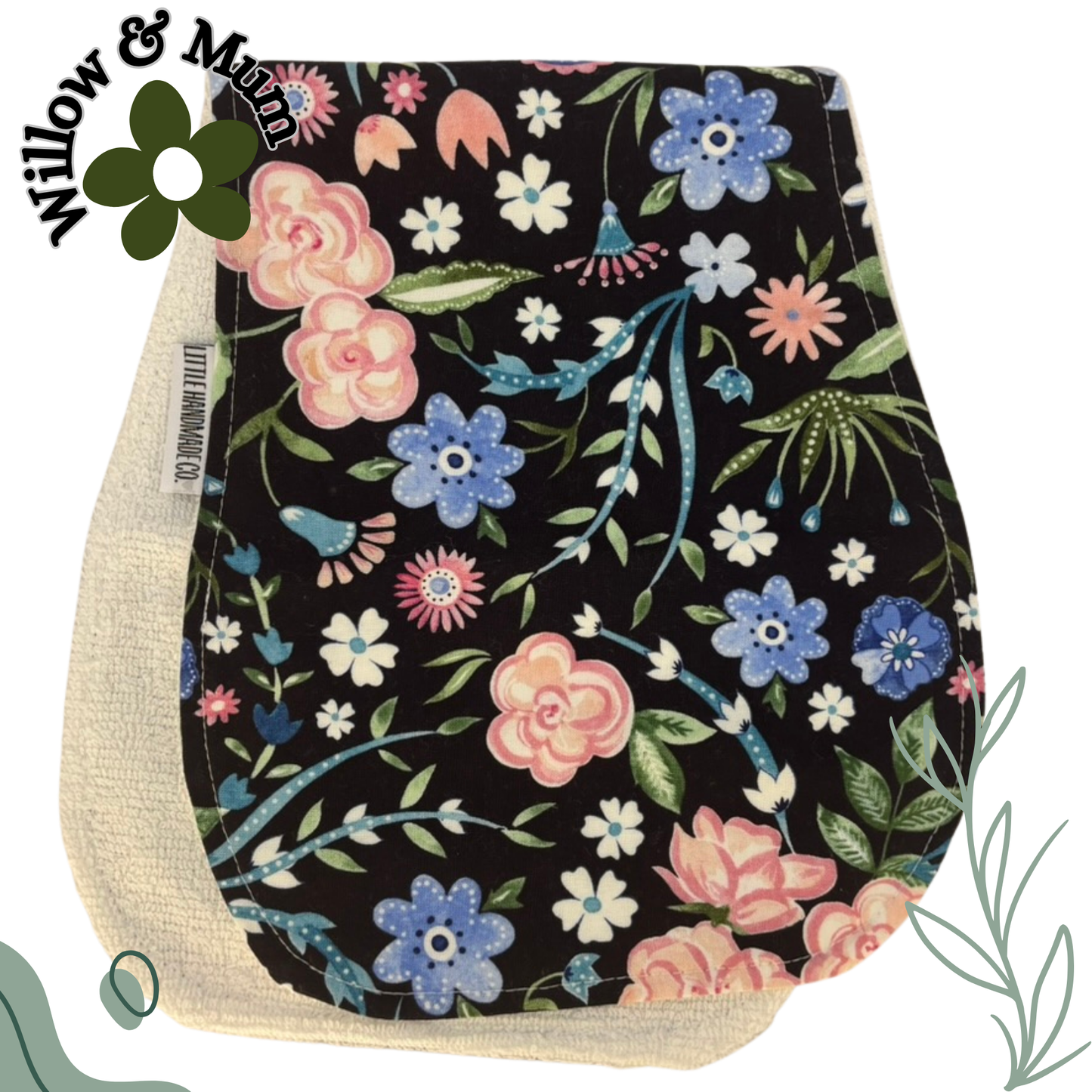 Baby Burp Cloth | Flowers