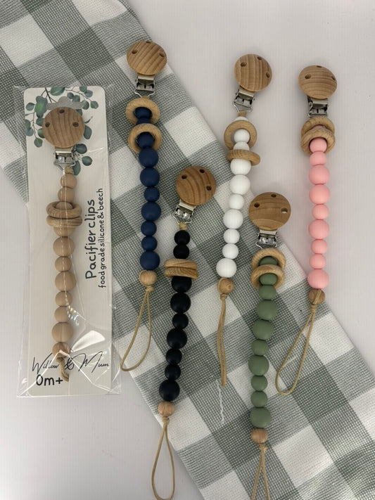 Silicone Dummy Chain W Wooden Ring