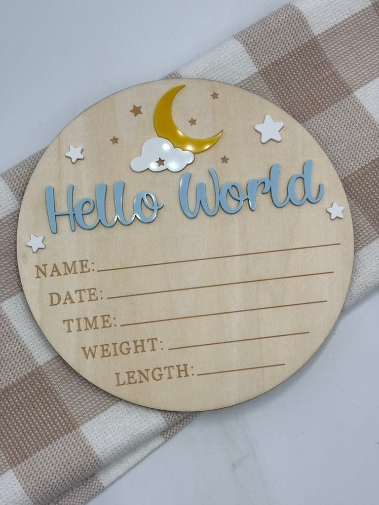 Plaque Hello World | Moon Blue