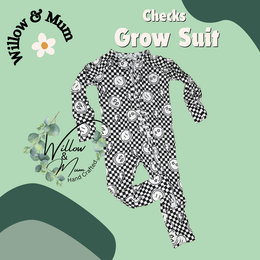 Organic Growsuit  | Baby | Checks