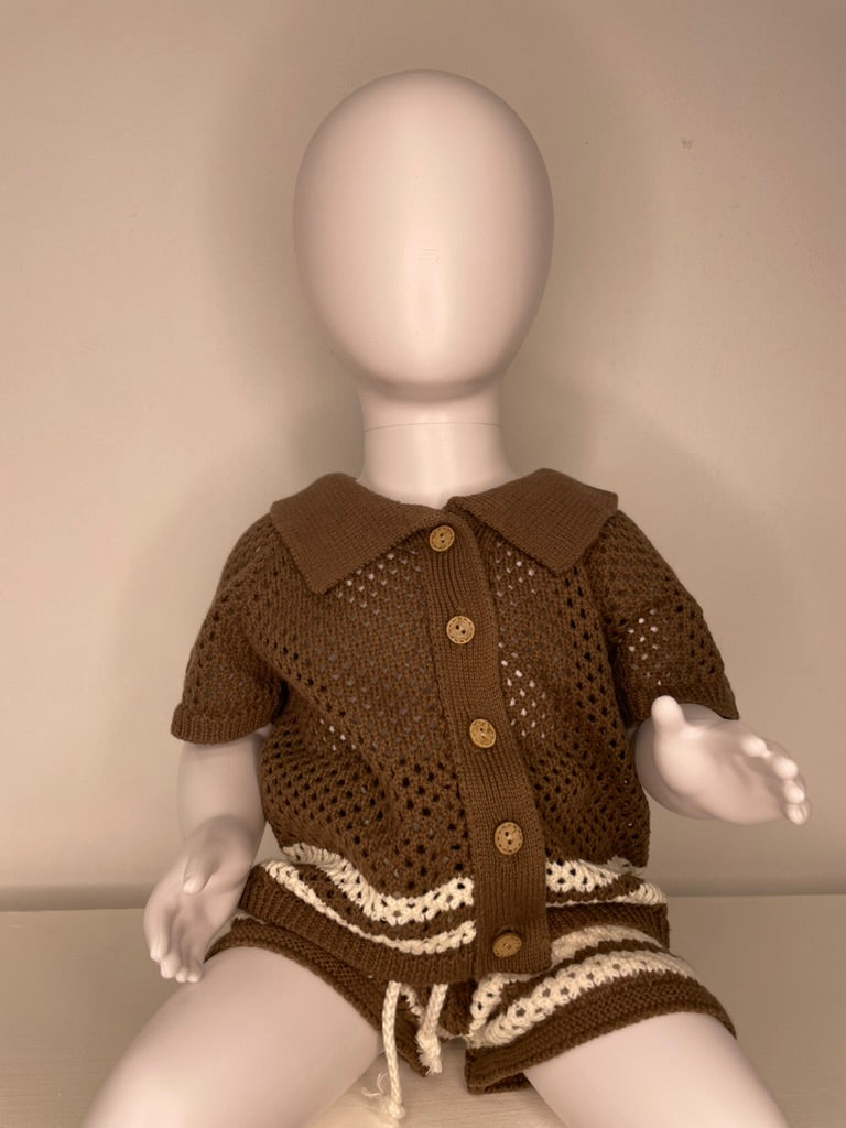 Chunk Knit 2pcs Summer Set | Chocolate