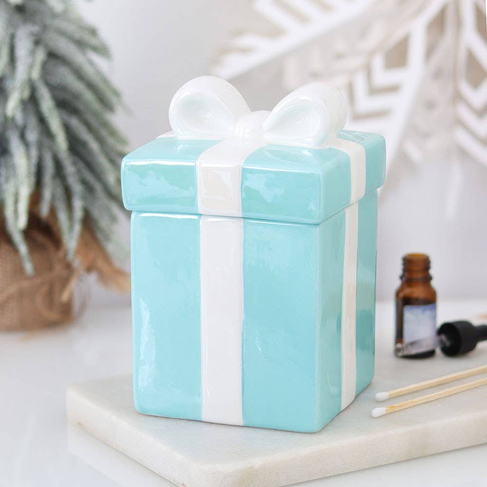 Blue Christmas Present Oil Burner