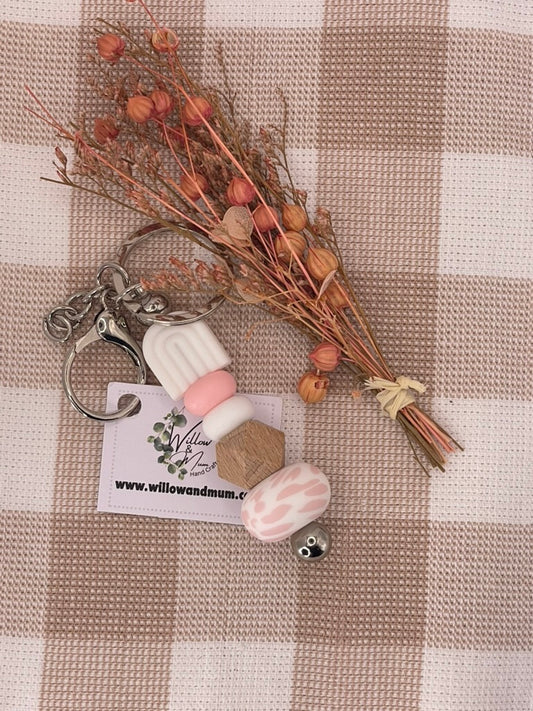 Keychains | Cow print white arch