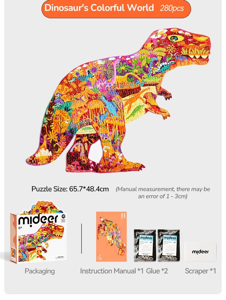 Mideer Shaped Artist Puzzle - Dinosaur World