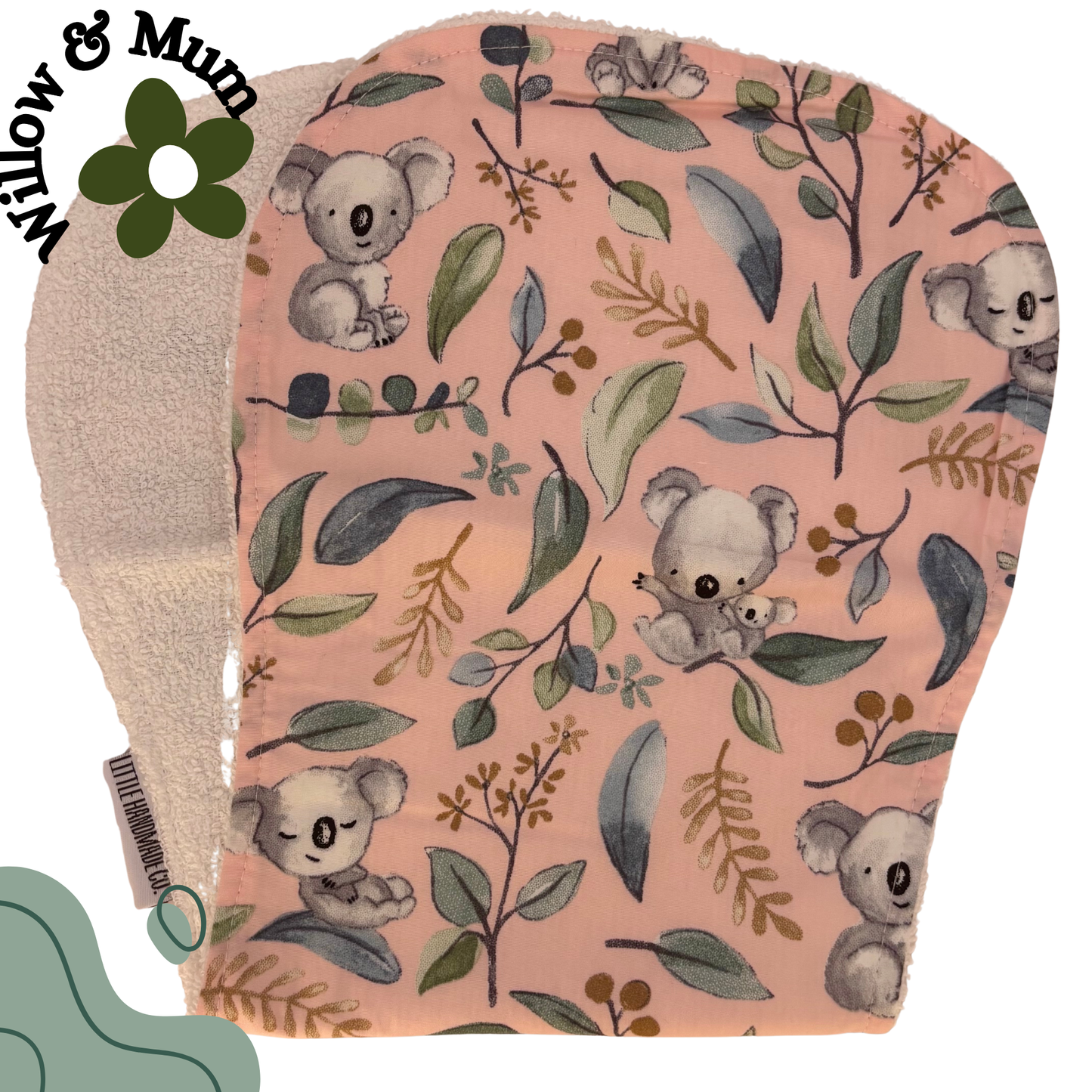 Baby Burp Cloth | Pink Koalas