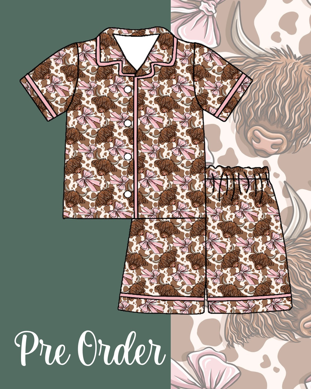 PRE ORDER Organic 2pcs Set | Cows & Bows