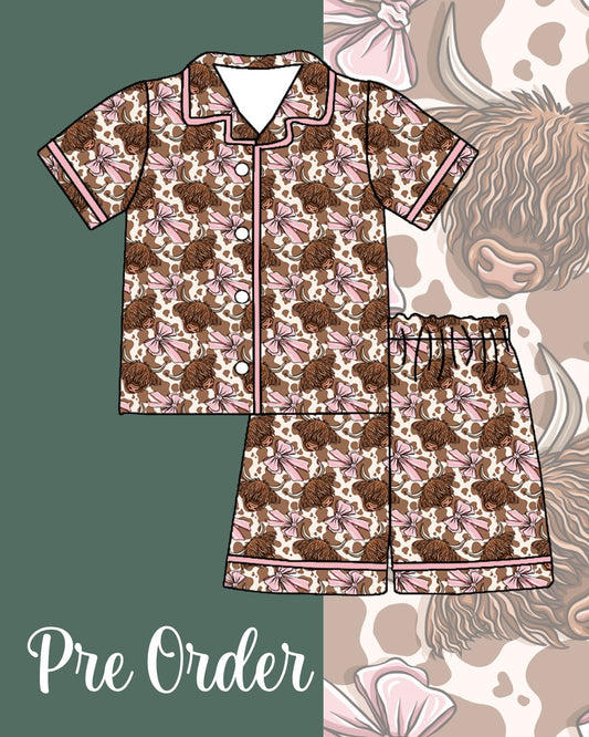 PRE ORDER Organic 2pcs Set | Cows & Bows