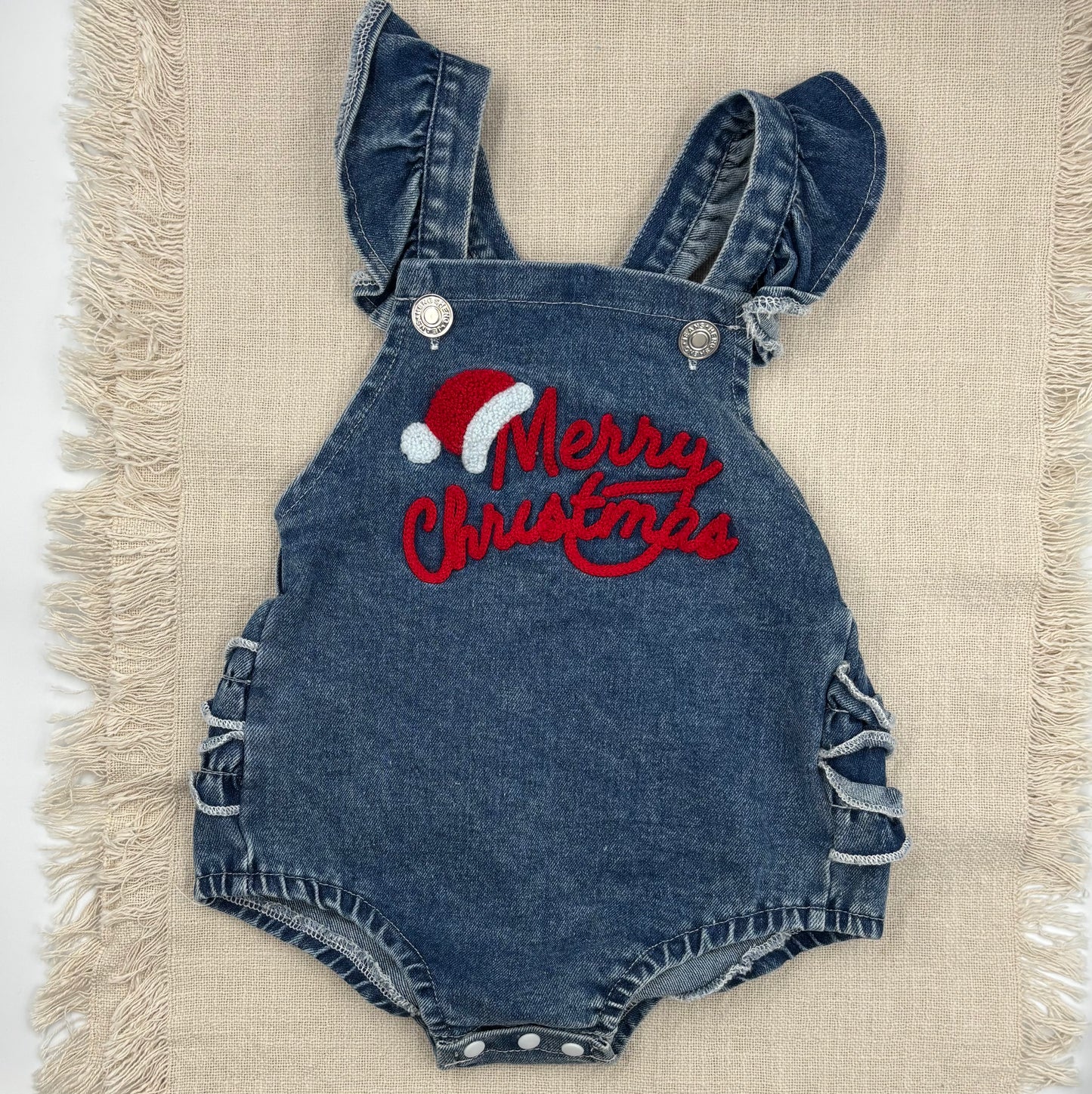 Christmas Merry Denim  Romper
