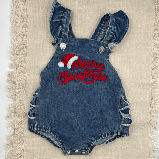 Christmas Merry Denim  Romper