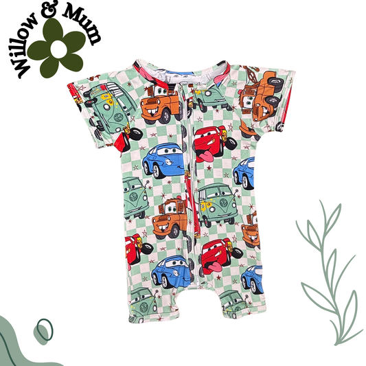 Cars Organic Romper