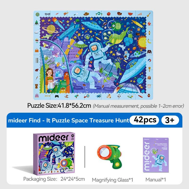 Mideer Build & Seek Puzzle - Space Treasure Hunt