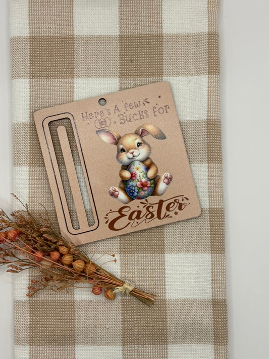 Wooden Easter Bunny Money Holder