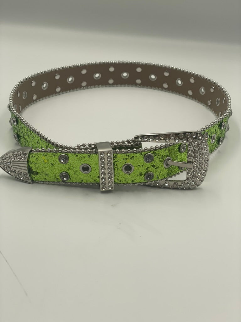 Rhinestone Belt | Green