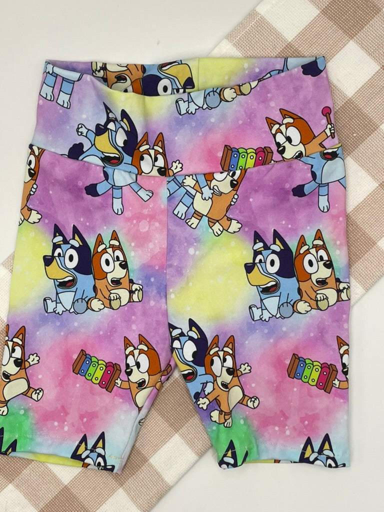 Handmade Bike Shorts | Bluey Rainbow