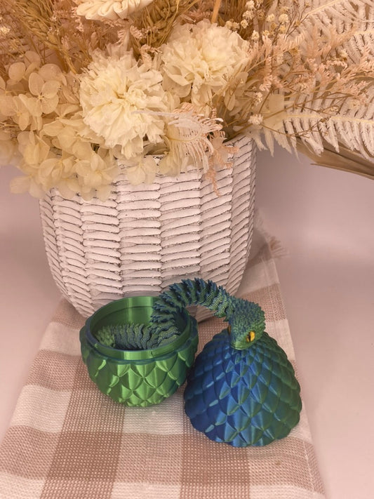 3D Printed |Snake Inside Egg | Green