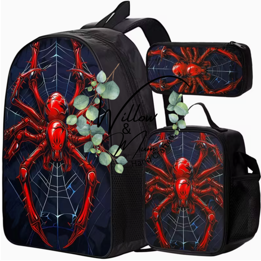 Spider School Bag, Lunch Box & Pencil Case