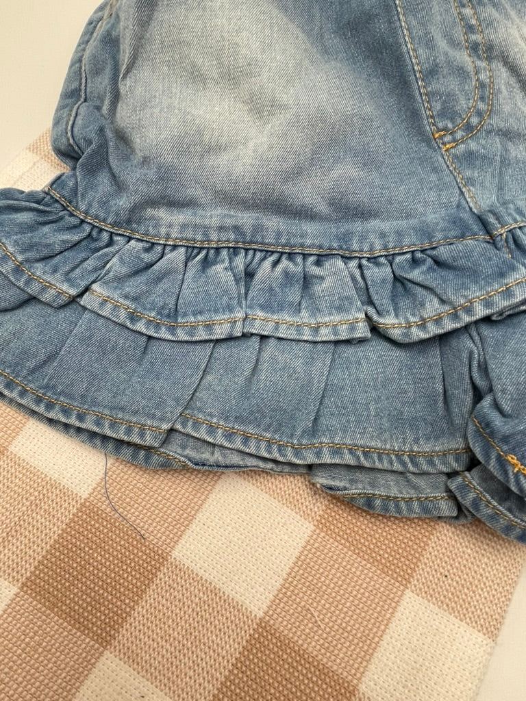 Denim Frilled Shorts