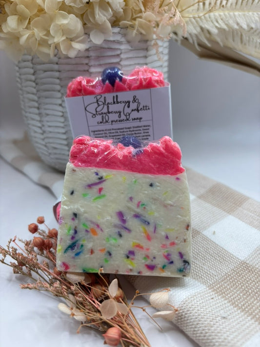 Blackberry & Strawberry Confetti | Cold Pressed soap