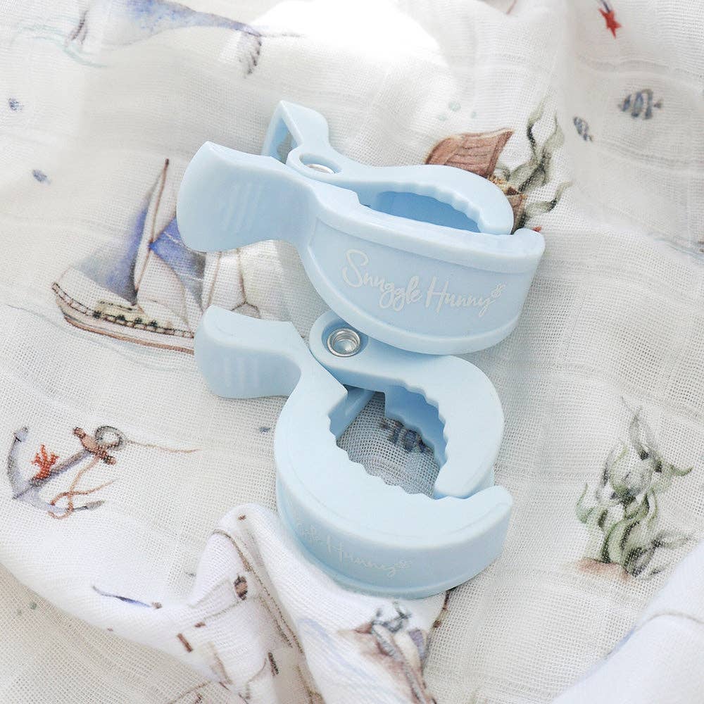 Snuggle Hunny Pram Clip Pair - Baby Blue