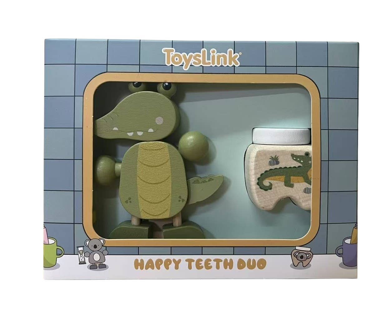 Wooden Happy Teeth Duo with Story Book-Crocodile