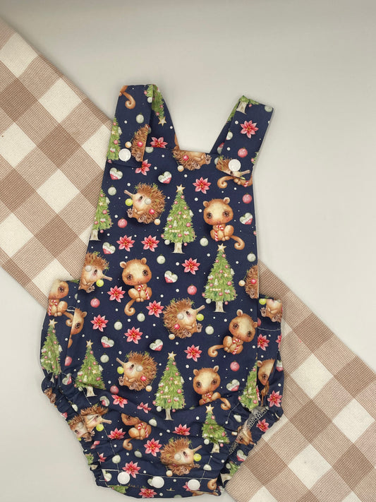 Navy Christmas Romper