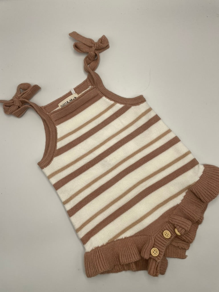 Caramel Striped Romper