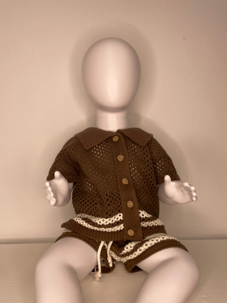 Chunk Knit 2pcs Summer Set | Chocolate