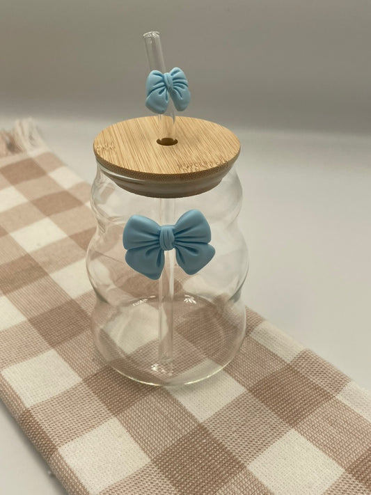 Glass Bow Tumbler  |Blue wave