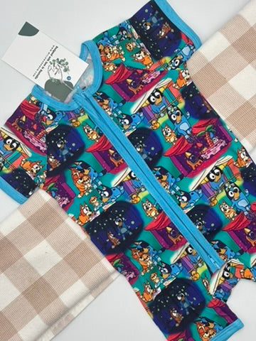 Organic Bamboo Romper | Bluey Camping