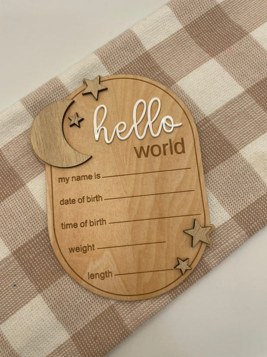 Moon Hello World Baby Sign