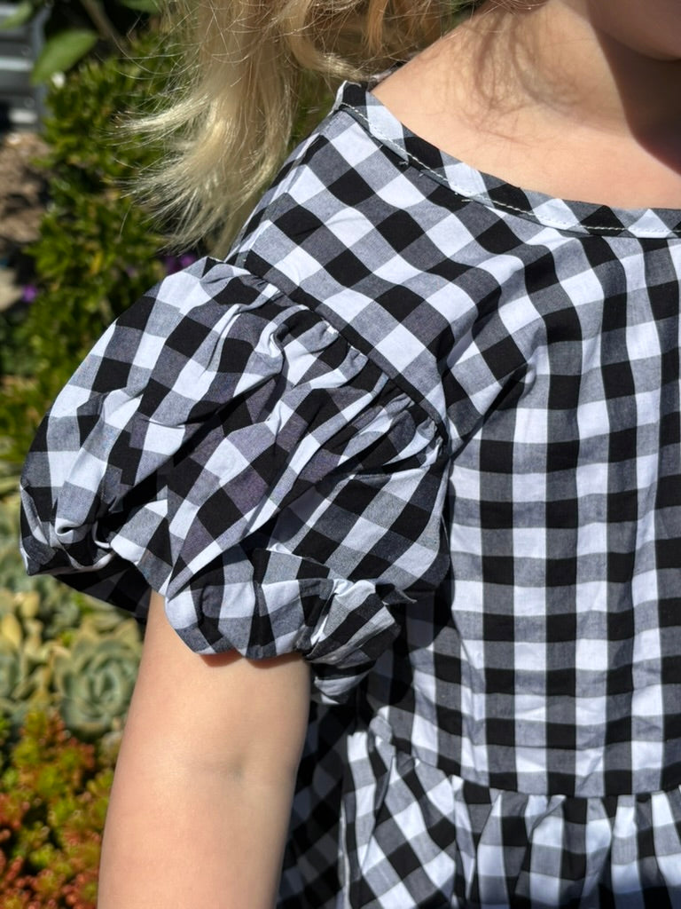 Puff Sleeve Gingham Shirt