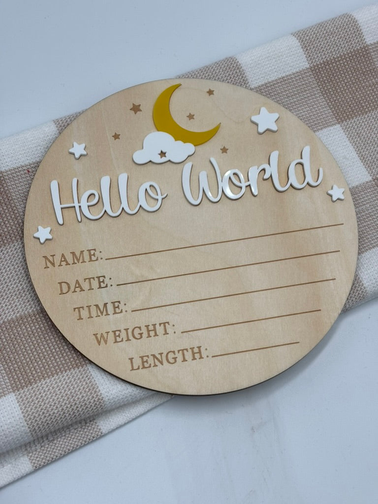 Plaque Hello World | Moon White